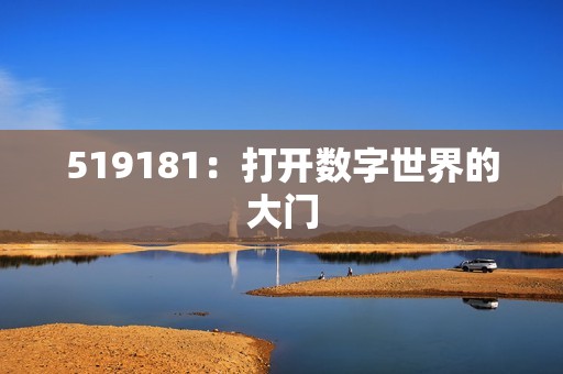 519181：打开数字世界的大门