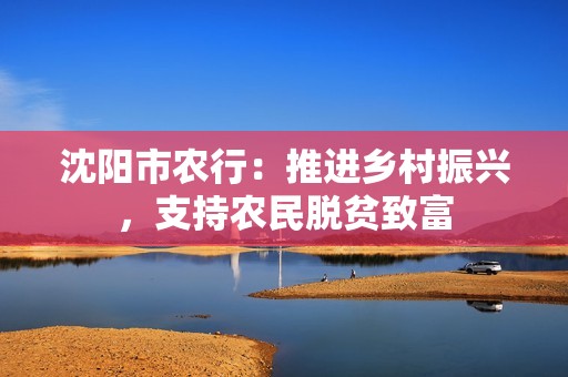 沈阳市农行：推进乡村振兴，支持农民脱贫致富
