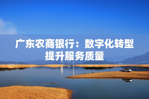 广东农商银行：数字化转型提升服务质量