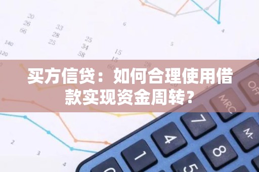 买方信贷：如何合理使用借款实现资金周转？