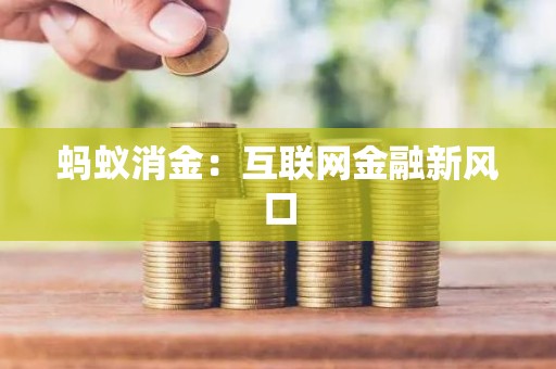 蚂蚁消金：互联网金融新风口