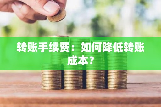 转账手续费：如何降低转账成本？